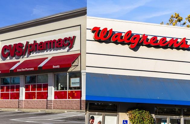 CVS Pharmacy and Walgreens buildings