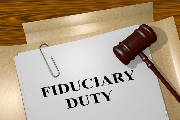 paper with Fiduciary Duty typed along with gavel