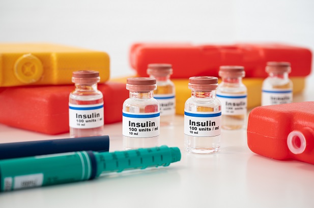 bottles labeled Insulin