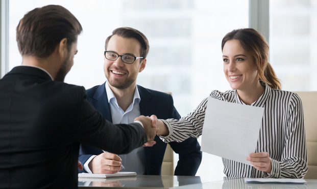 Happy,Employers,Shake,Hand,Of,Male,Job,Candidate,,Congratulating,With