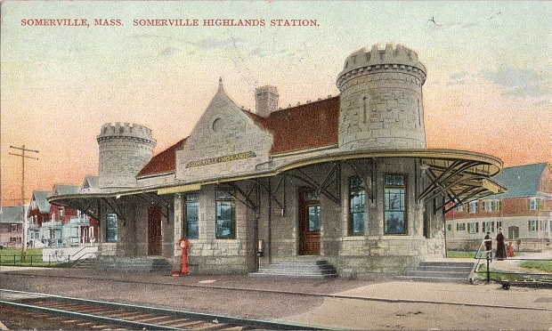 04_Somerville_Highlands_station_1907_postcard_Wikipedia Commons