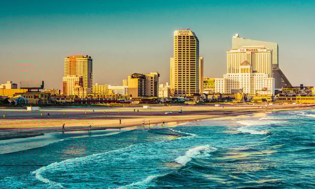 The,Skyline,And,Atlantic,Ocean,In,Atlantic,City,,New,Jersey.