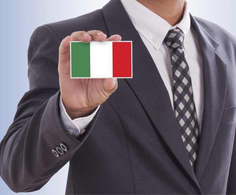Business card with Italy Flag