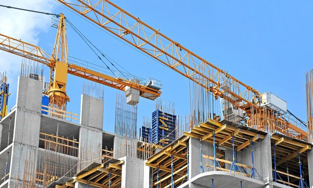 Crane and construction site