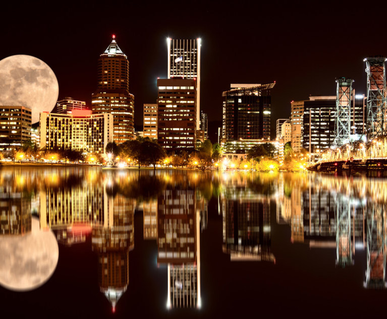 Full Moon over Portland Oregon