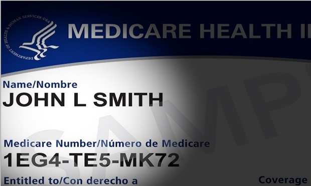 Part of a Medicare card