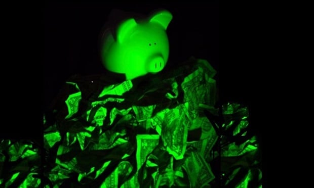 Frightened piggy bank