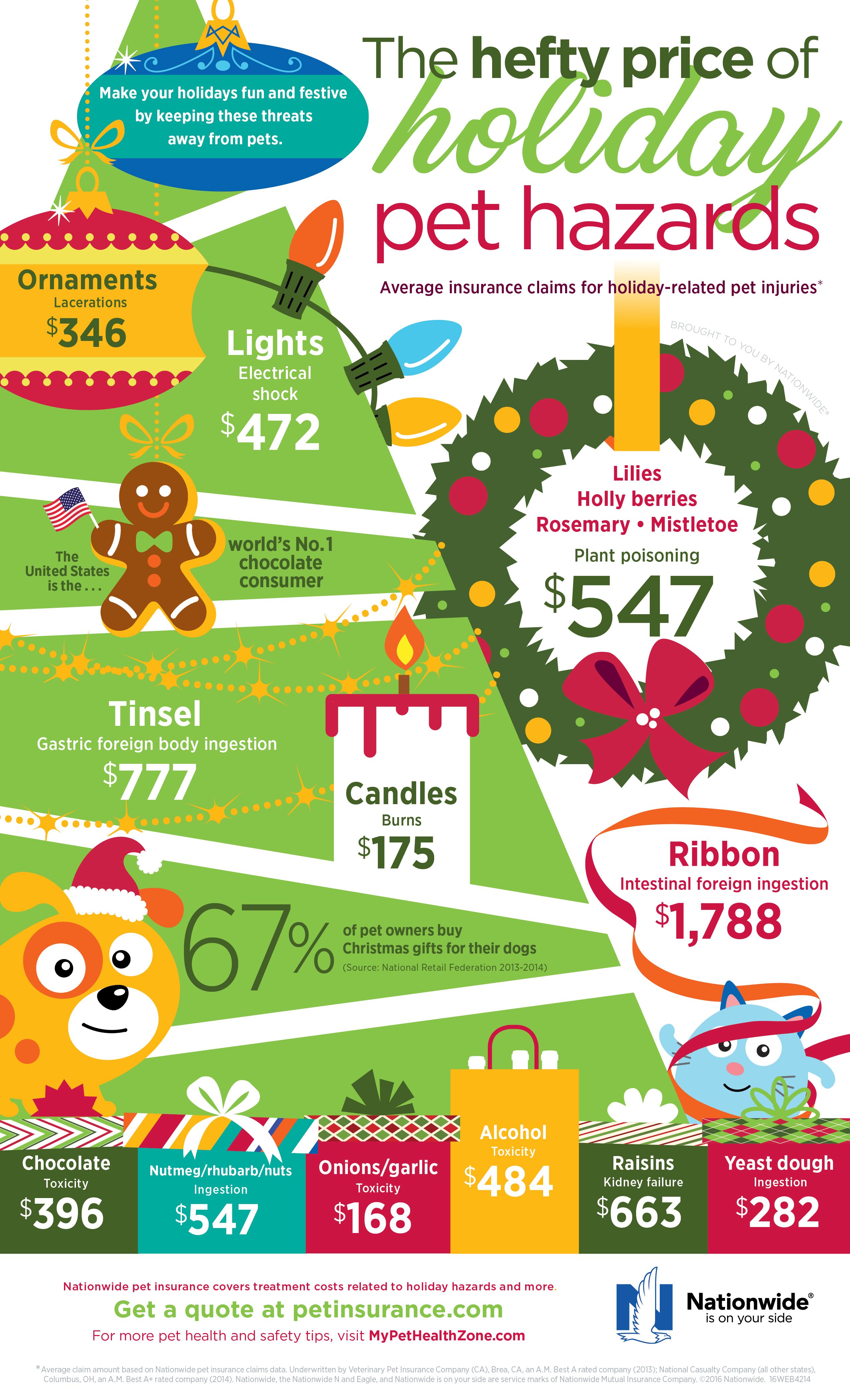 Average insurance claims for holiday-related pet injuries